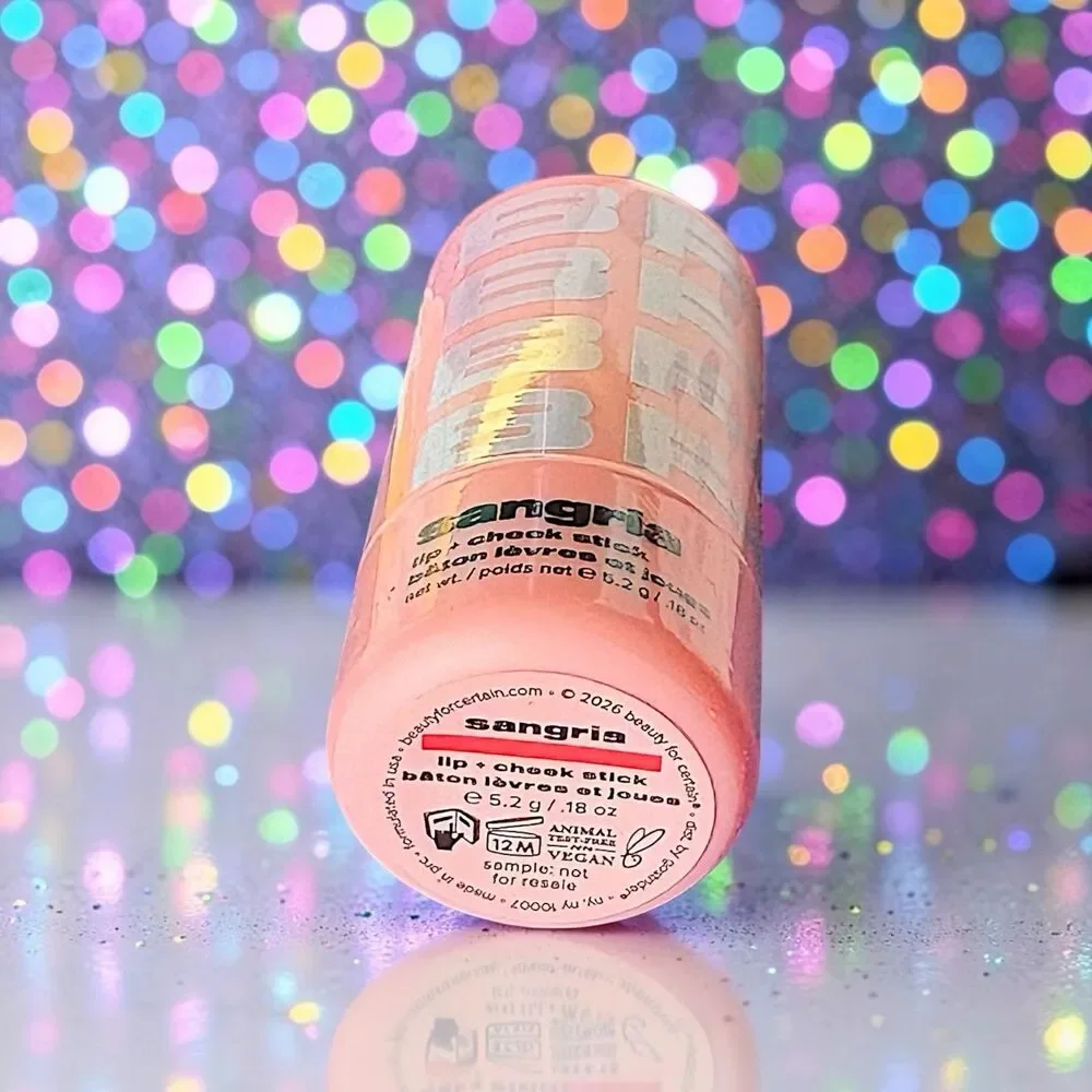 BEAUTY FOR CERTAIN Lip + Cheek Stick in Sangria (Strawberry Sorbet - Berry Pink)